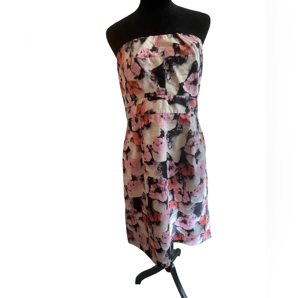 J. Crew‎ strapless dress, floral, size 8
